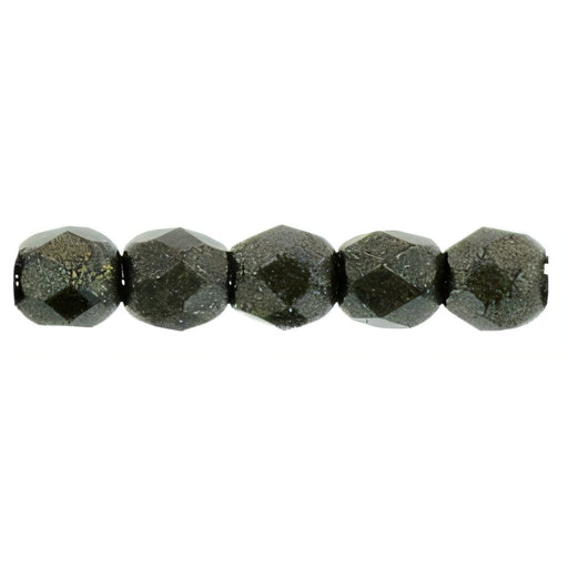 Czech Fire-Polish 2mm Metallic Suede - Dk Green (50pcs)
