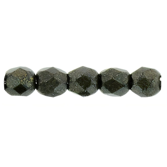 Czech Fire-Polish 2mm Metallic Suede - Dk Green (50pcs)
