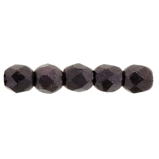 Czech Fire-Polish 2mm Metallic Suede - Dk Plum (50pcs)