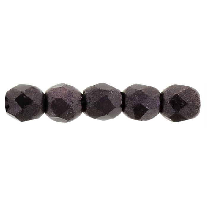 Czech Fire-Polish 2mm Metallic Suede - Dk Plum (50pcs)
