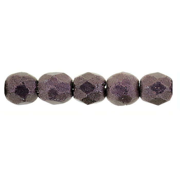 Czech Fire-Polish 2mm Metallic Suede - Pink (50pcs)