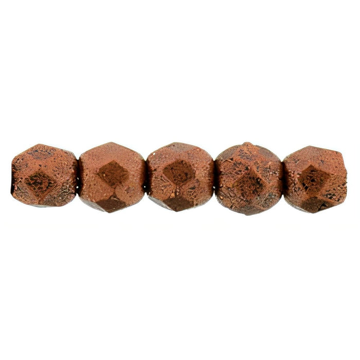 Czech Fire-Polish 2mm Matte - Metallic Antique Copper (50pcs)