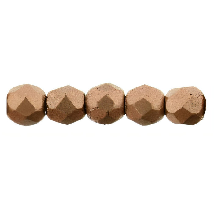 Czech Fire-Polish 2mm Matte - Metallic Bronze Copper (50pcs)