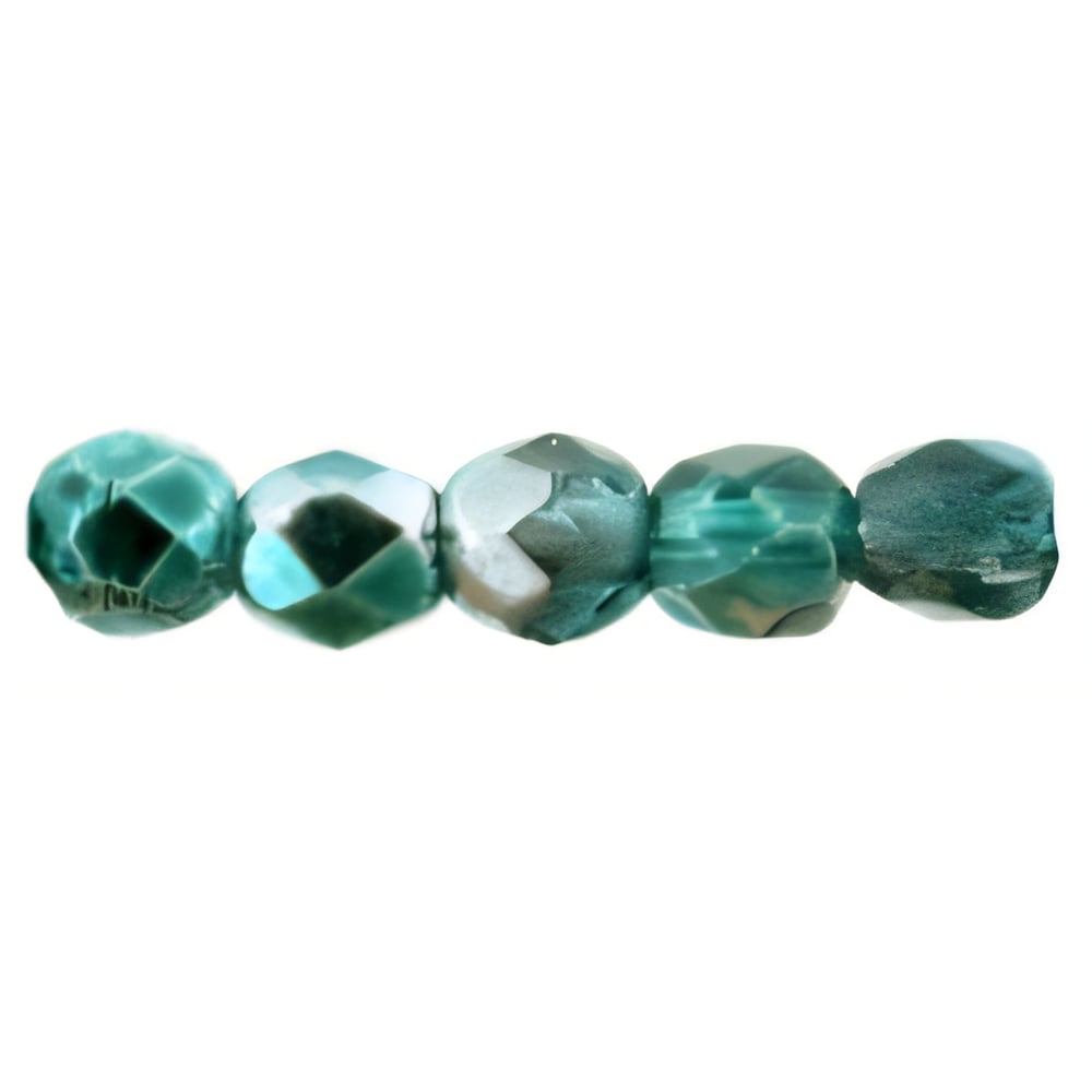 Czech Fire-Polish 2mm Mirror - Teal (50pcs)
