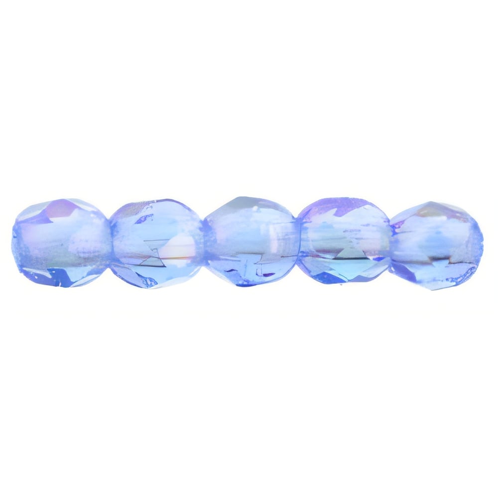 Czech Fire-Polish 2mm Luster Iris - Sapphire (50pcs)
