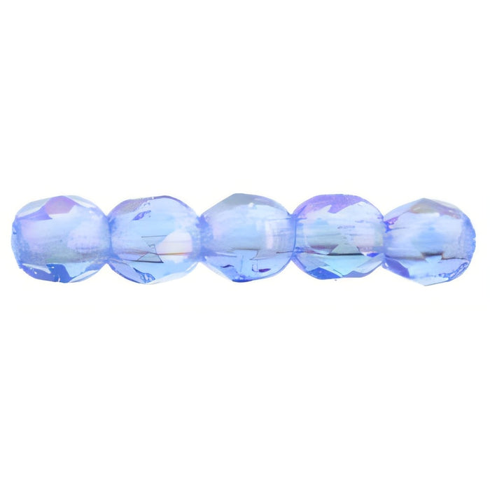 Czech Fire-Polish 2mm Luster Iris - Sapphire (50pcs)