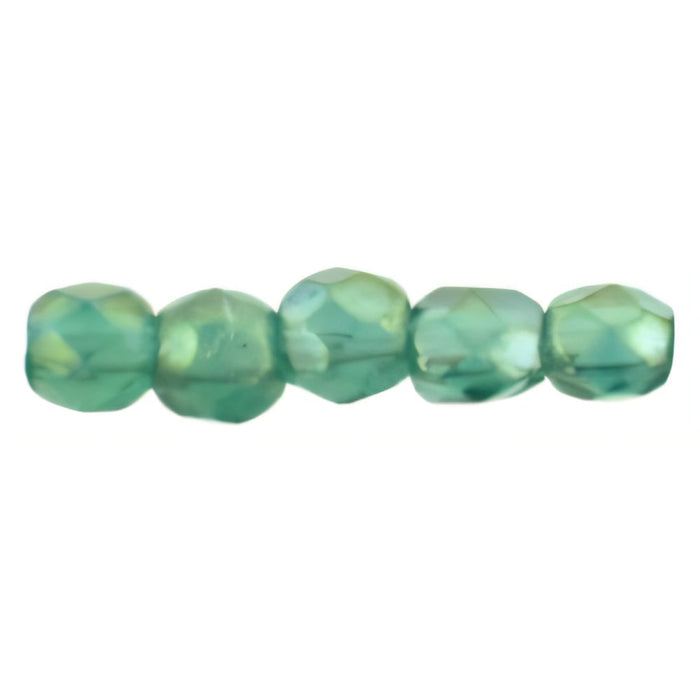 Czech Fire-Polish 2mm Luster Iris - Atlantis Green (50pcs)
