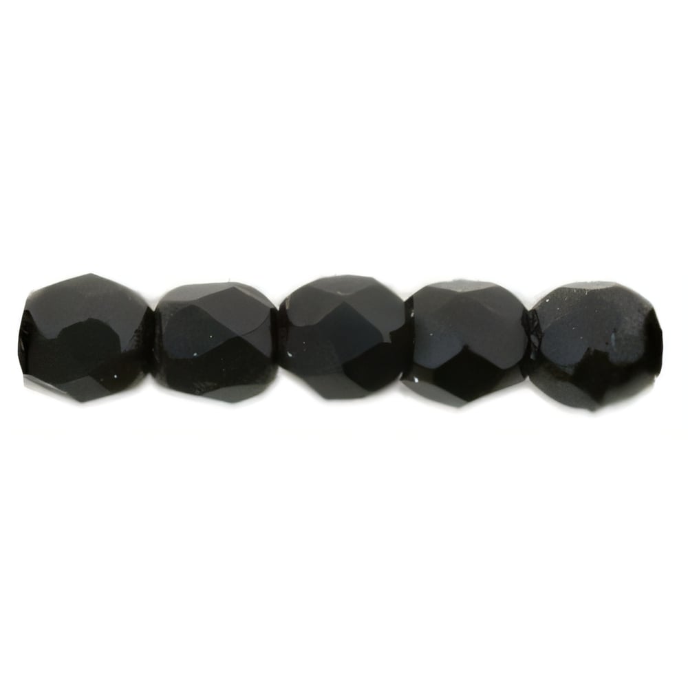Czech Fire-Polish 2mm Matte - Jet (50pcs)