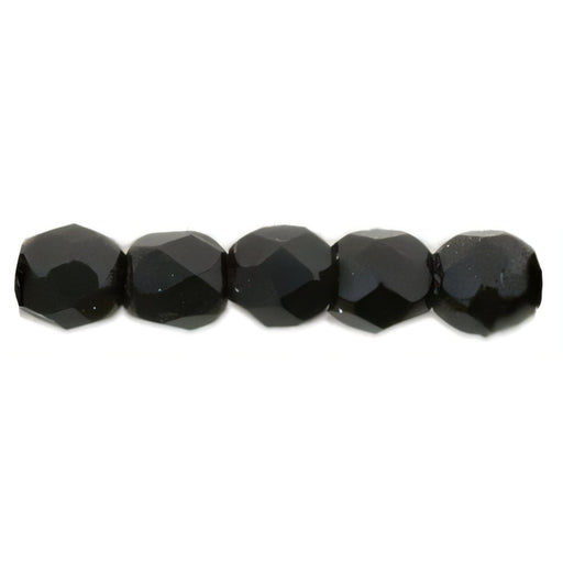 Czech Fire-Polish 2mm Matte - Jet (50pcs)