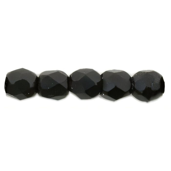 Czech Fire-Polish 2mm Matte - Jet (50pcs)