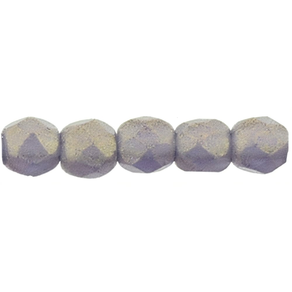 Czech Fire-Polish 2mm Sueded Gold Tanzanite (50pcs)