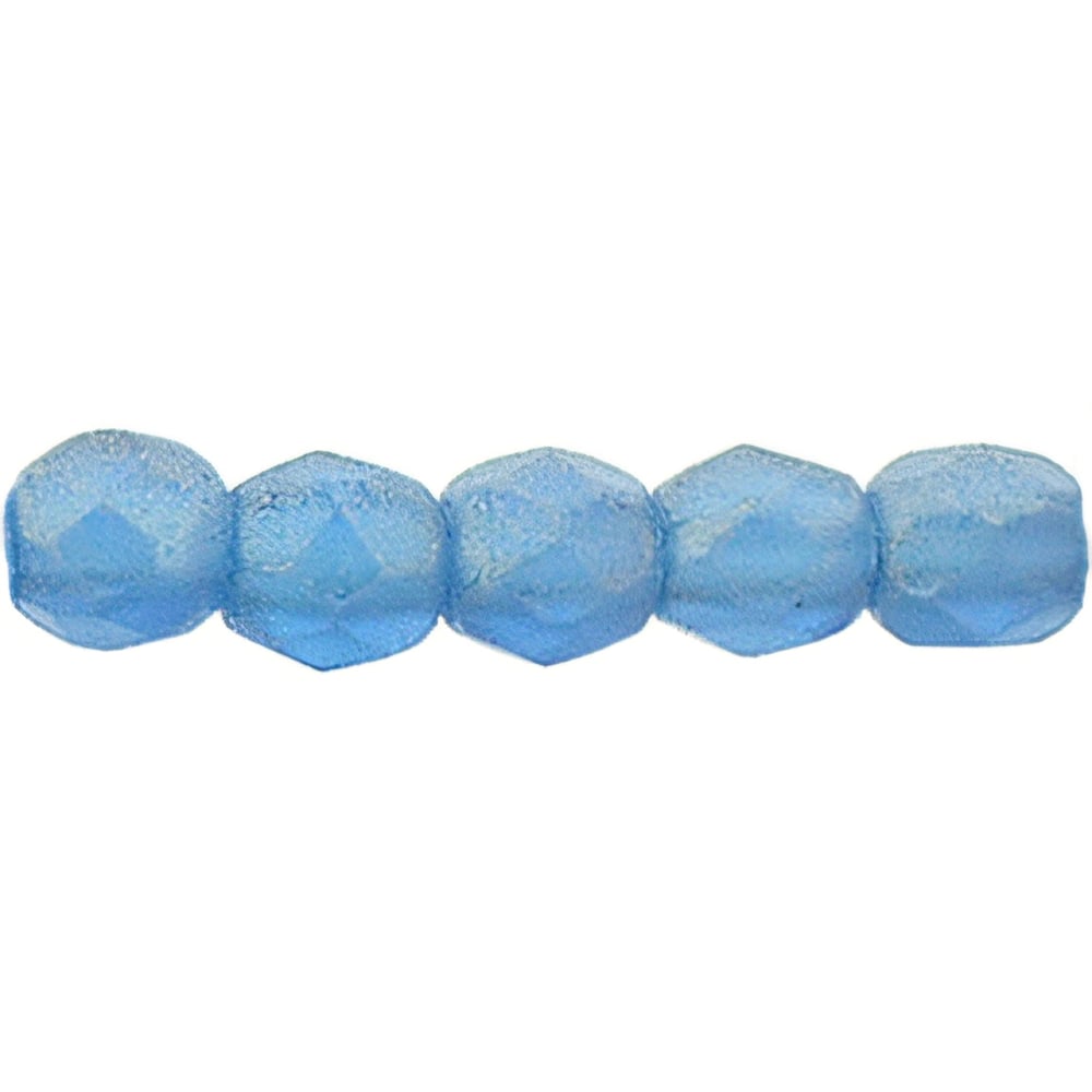 Czech Fire-Polish 2mm Sueded Gold Capri Blue (50pcs)