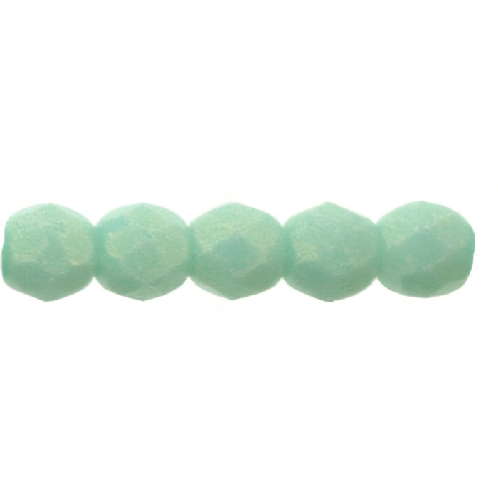 Czech Fire-Polish 2mm Sueded Gold Turquoise (50pcs)