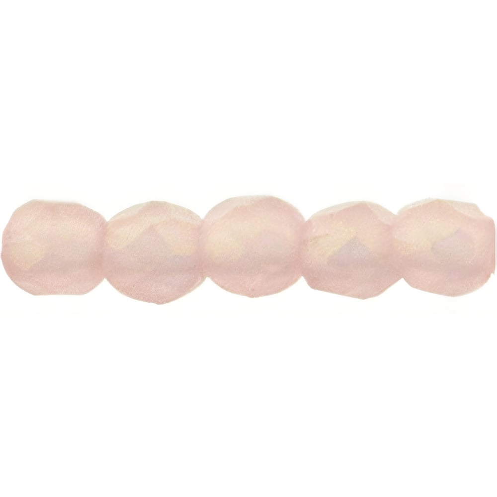 Czech Fire-Polish 2mm Sueded Gold Milky Pink (50pcs)