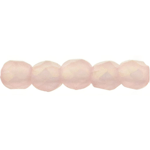Czech Fire-Polish 2mm Sueded Gold Milky Pink (50pcs)