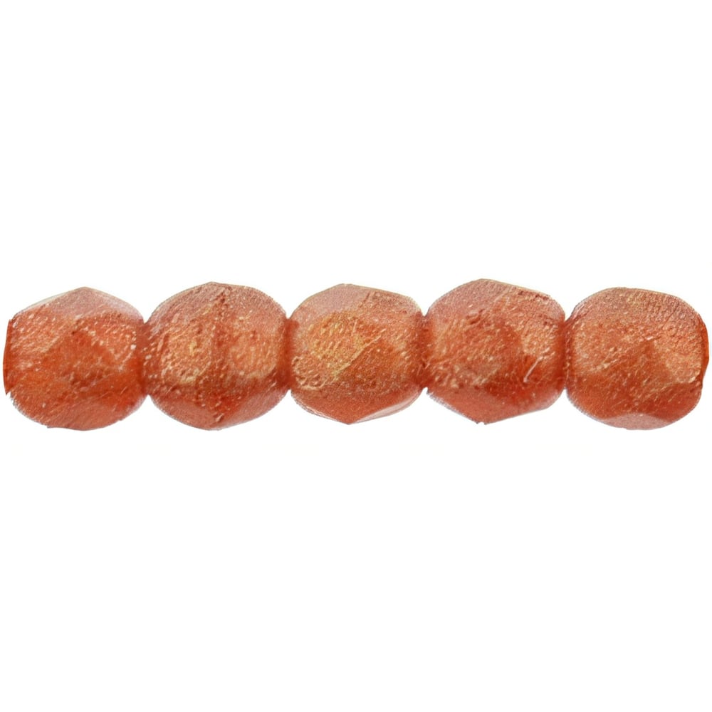 Czech Fire-Polish 2mm Sueded Gold Ruby (50pcs)