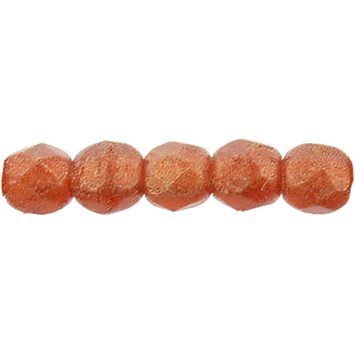 Czech Fire-Polish 2mm Sueded Gold Ruby (50pcs)