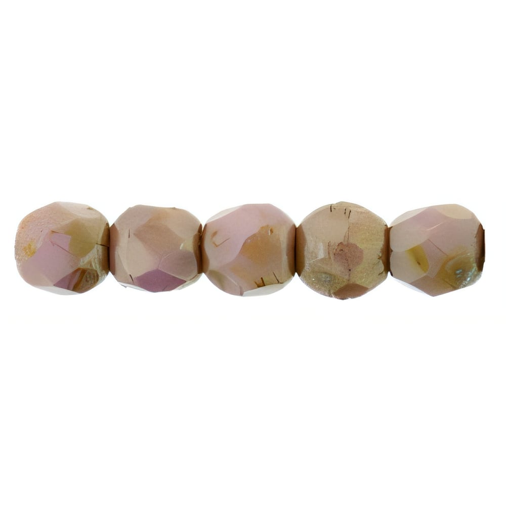 Czech Fire-Polish 2mm Luster - Opaque Rose/Gold Topaz (50pcs)