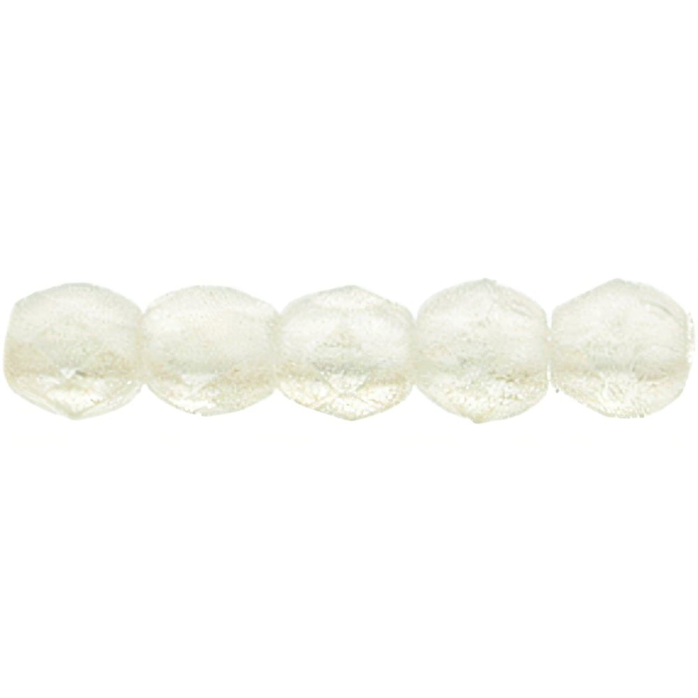 Czech Fire-Polish 2mm Flash Pearl - Crystal (50pcs)
