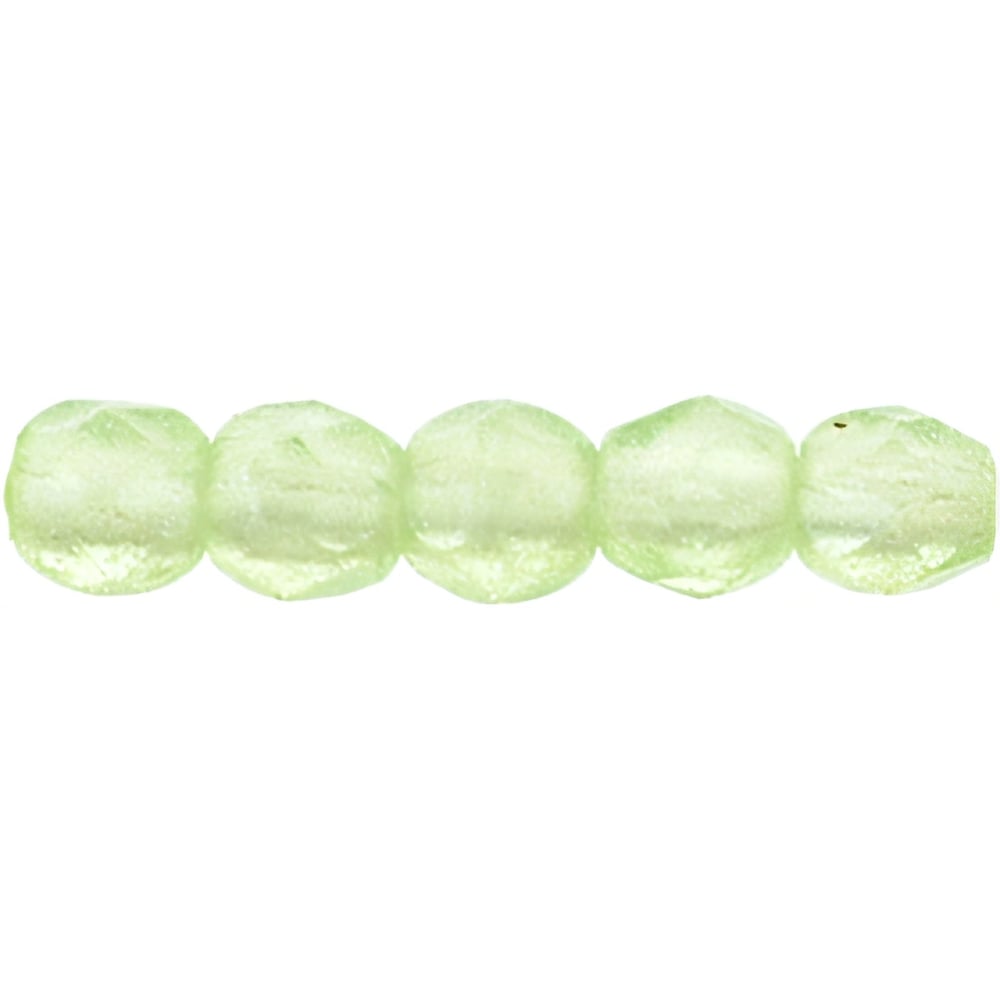 Czech Fire-Polish 2mm Flash Pearl - Peridot (50pcs)