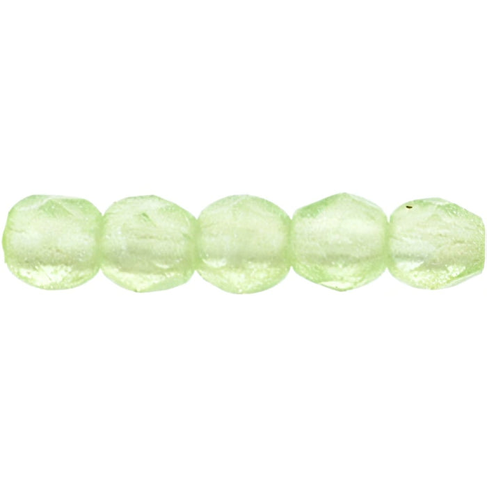Czech Fire-Polish 2mm Flash Pearl - Peridot (50pcs)