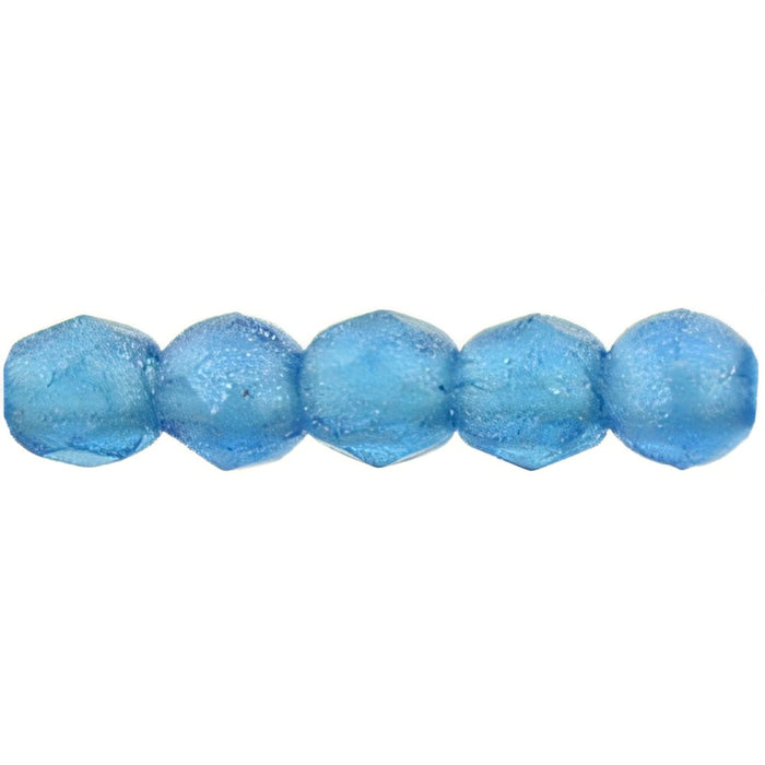 Czech Fire-Polish 2mm Flash Pearl - Capri Blue (50pcs)