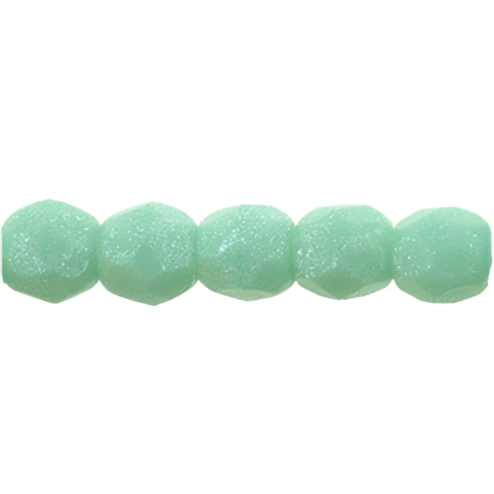Czech Fire-Polish 2mm Flash Pearl - Turquoise (50pcs)