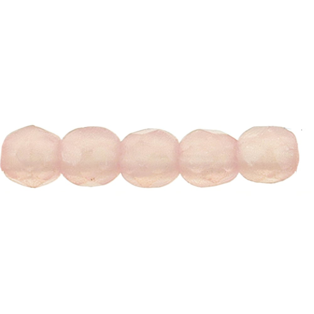 Czech Fire-Polish 2mm Flash Pearl - Milky Pink (50pcs)