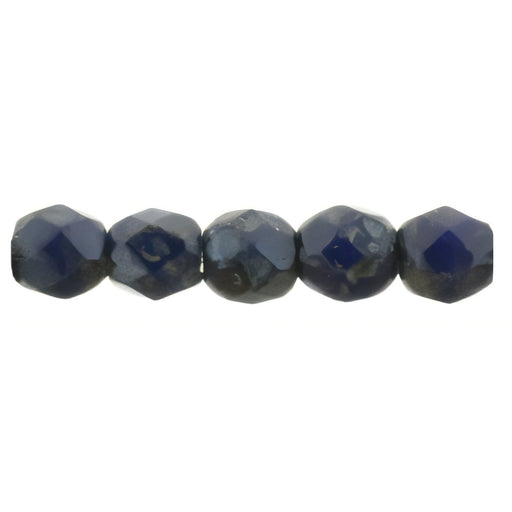 Czech Fire-Polish 2mm Navy Blue - Picasso (50pcs)