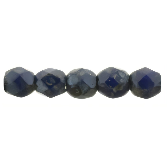 Czech Fire-Polish 2mm Navy Blue - Picasso (50pcs)