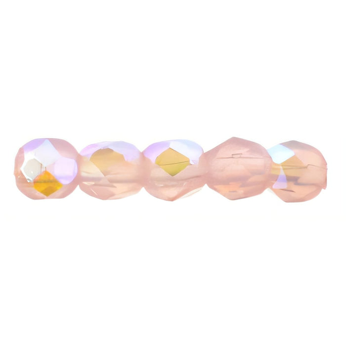 Czech Fire-Polish 2mm Milky Pink AB (50pcs)