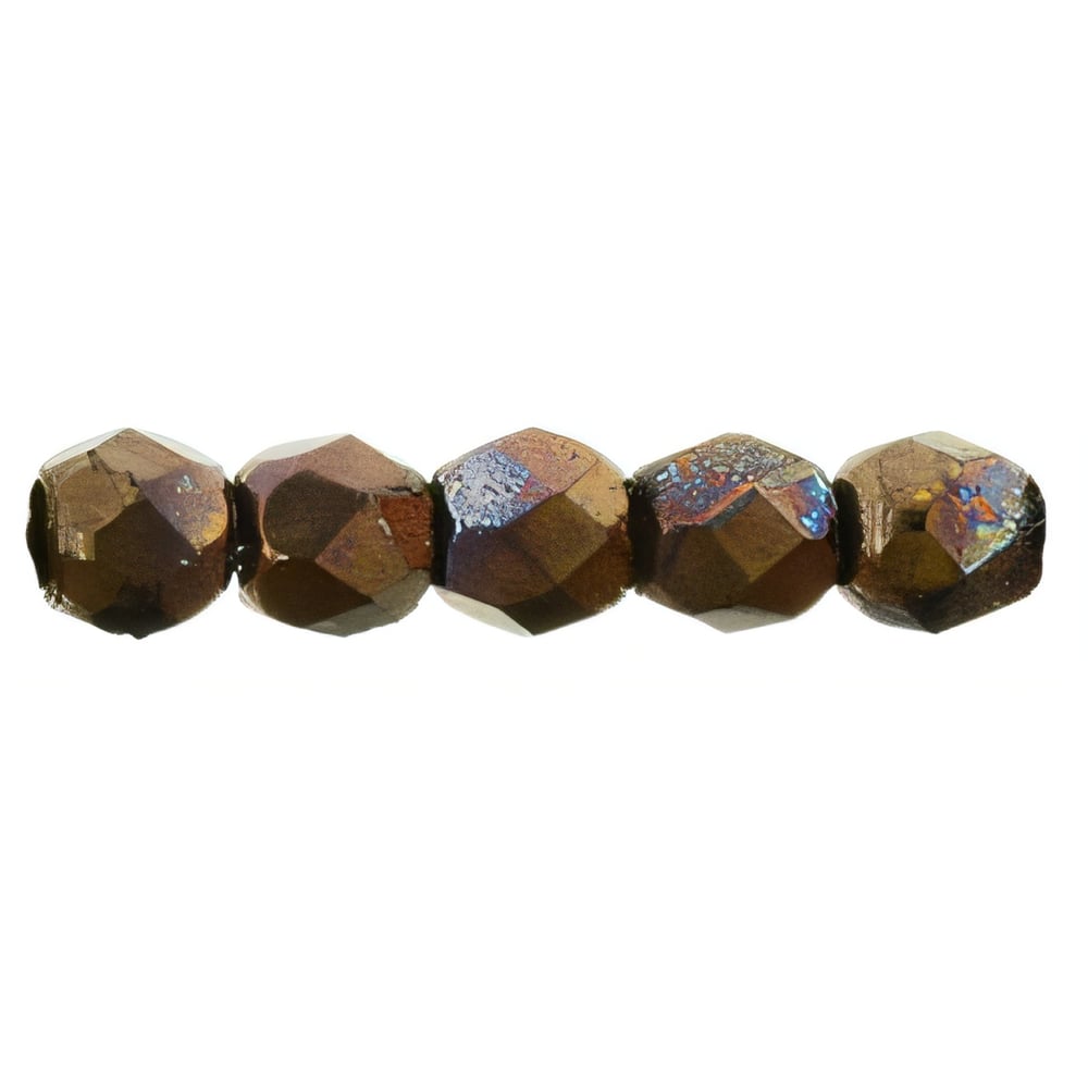 Czech Fire-Polish 2mm Jet - Bronze Vega (50pcs)