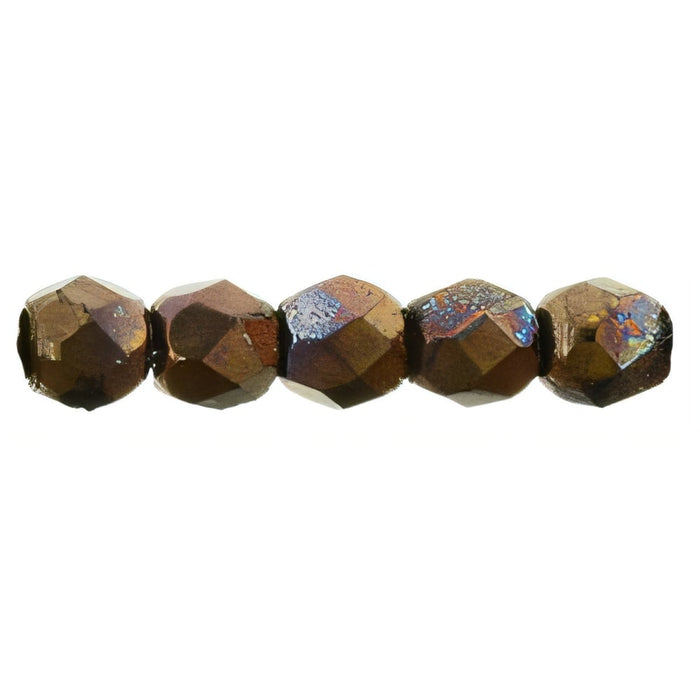 Czech Fire-Polish 2mm Jet - Bronze Vega (50pcs)
