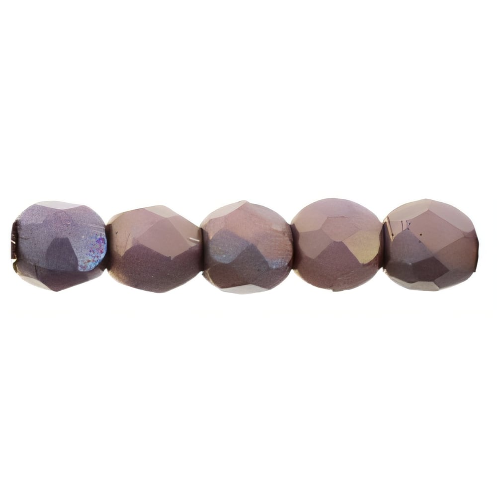 Czech Fire-Polish 2mm Matte - Luster - Opaque Bronzed Smoke (50pcs)