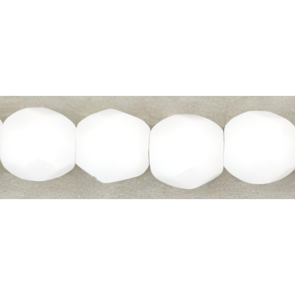 Czech Fire-Polish 3mm Opaque White (50pcs)