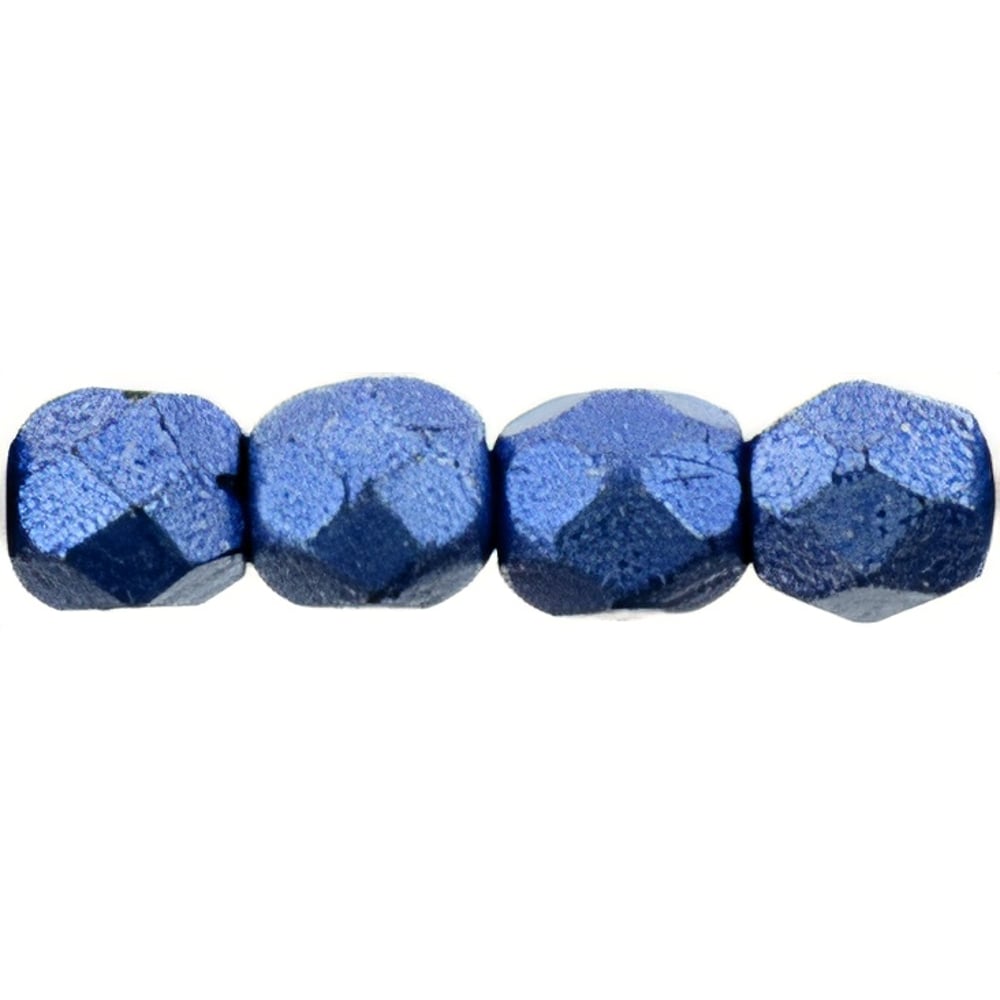Czech Fire-Polish 3mm ColorTrends: Saturated Metallic Navy Peony (50pcs)
