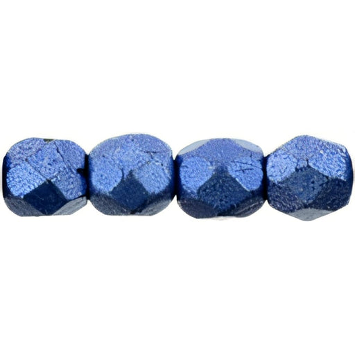 Czech Fire-Polish 3mm ColorTrends: Saturated Metallic Navy Peony (50pcs)