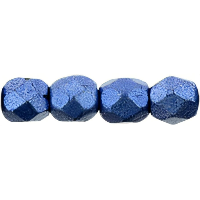Czech Fire-Polish 3mm ColorTrends: Saturated Metallic Navy Peony (50pcs)