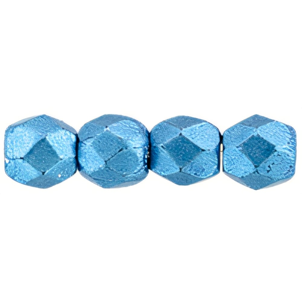 Czech Fire-Polish 3mm ColorTrends: Saturated Metallic Little Boy Blue (50pcs)