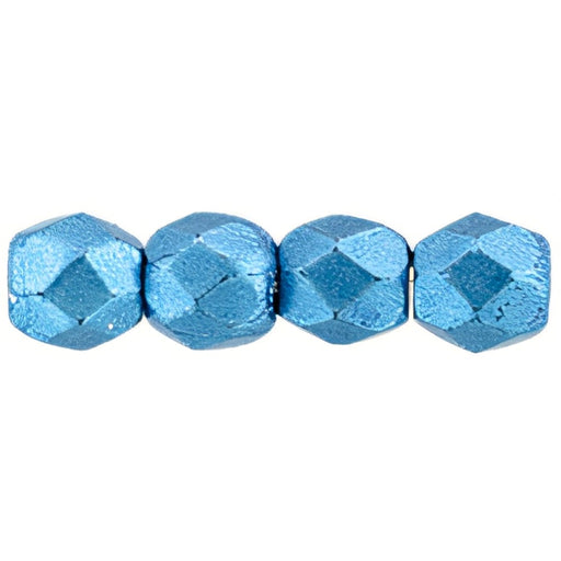 Czech Fire-Polish 3mm ColorTrends: Saturated Metallic Little Boy Blue (50pcs)