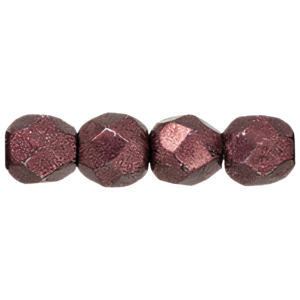 Czech Fire-Polish 3mm ColorTrends: Saturated Metallic Red Pear (50pcs)