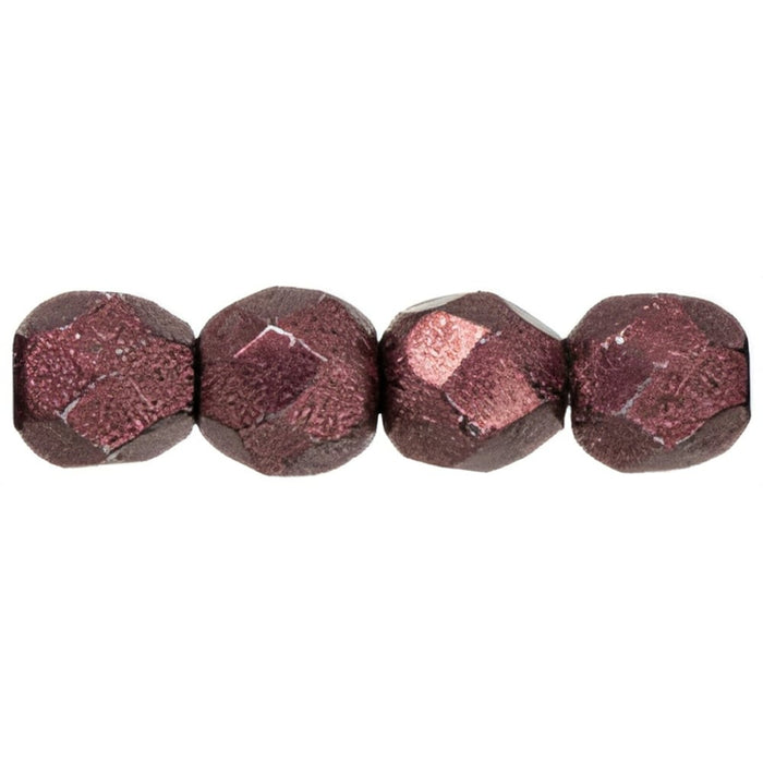 Czech Fire-Polish 3mm ColorTrends: Saturated Metallic Red Pear (50pcs)