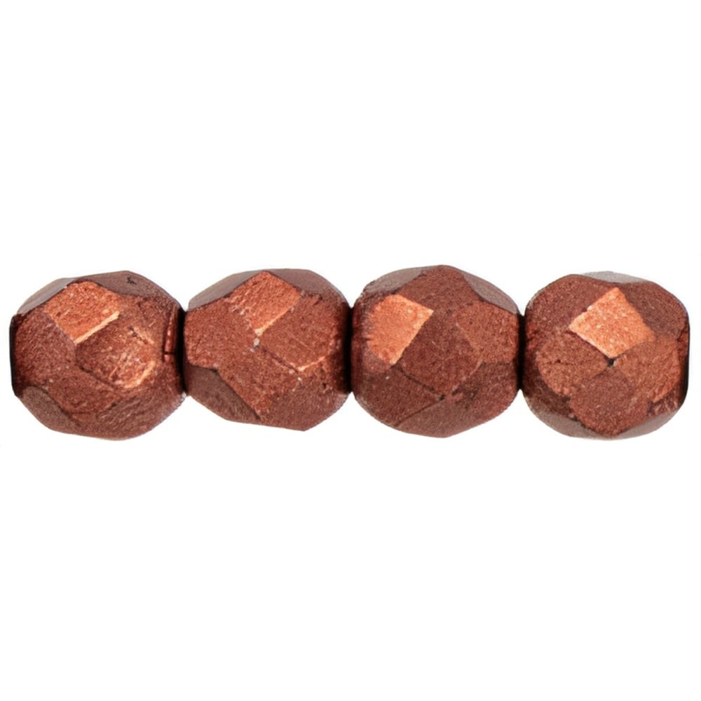 Czech Fire-Polish 3mm ColorTrends: Saturated Metallic Valiant Poppy (50pcs)