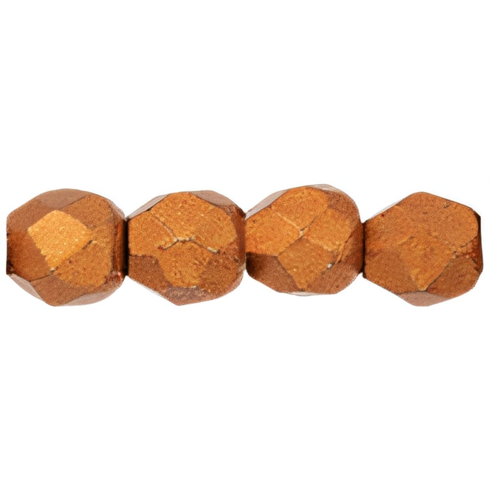 Czech Fire-Polish 3mm ColorTrends: Saturated Metallic Russet Orange (50pcs)