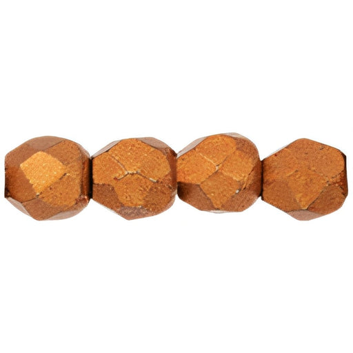 Czech Fire-Polish 3mm ColorTrends: Saturated Metallic Russet Orange (50pcs)