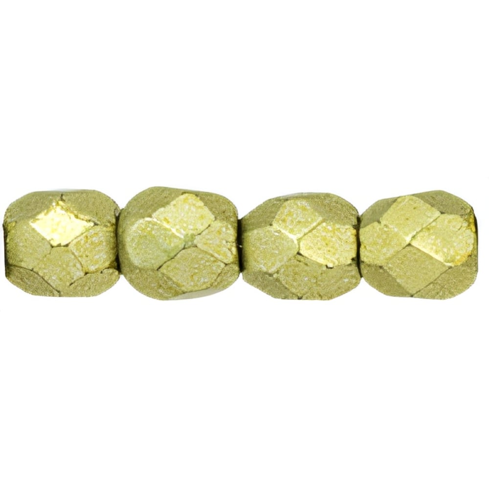 Czech Fire-Polish 3mm ColorTrends: Saturated Metallic Limelight (50pcs)