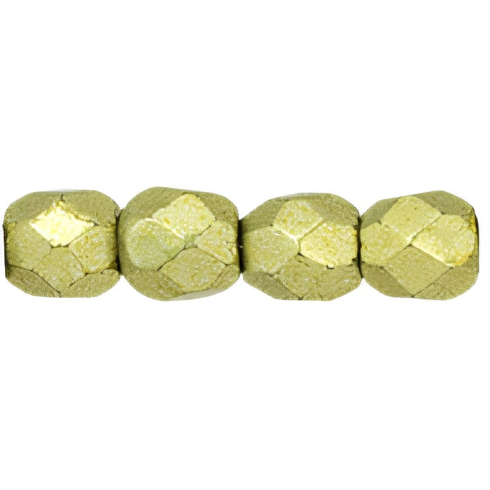 Czech Fire-Polish 3mm ColorTrends: Saturated Metallic Limelight (50pcs)