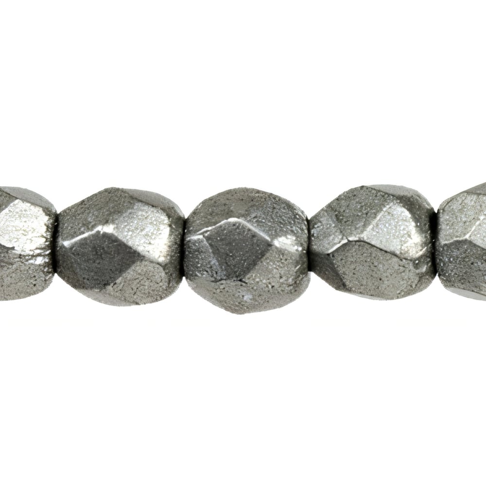 Czech Fire-Polish 3mm ColorTrends: Saturated Metallic Frost Gray (50pcs)