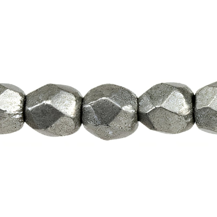 Czech Fire-Polish 3mm ColorTrends: Saturated Metallic Frost Gray (50pcs)
