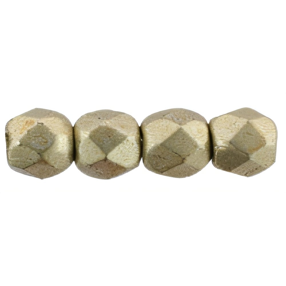 Czech Firepolish 3mm ColorTrends: Sueded Gold Cloud Dream (50pcs)